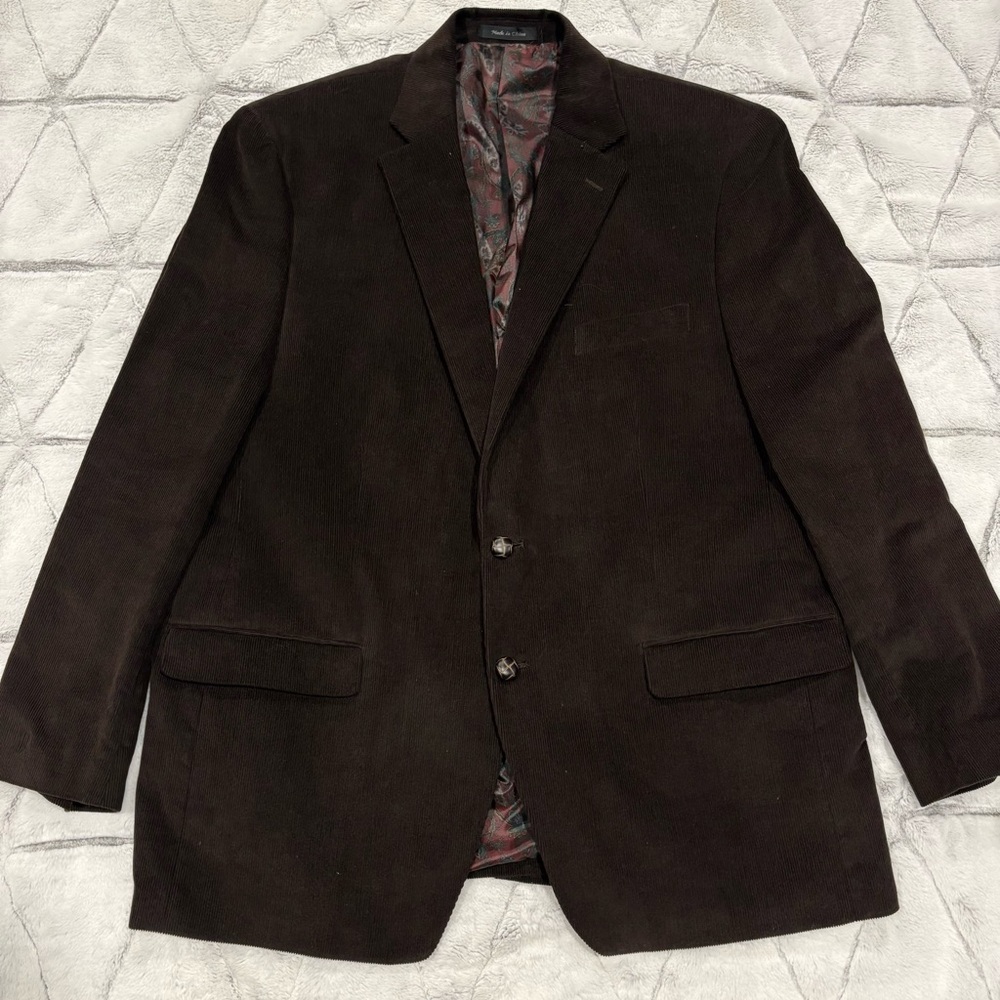 Lauren Ralph Lauren Mens Brown Corduroy Jacket Blazer Sport Coat 45R Classic